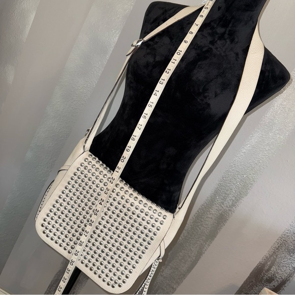 Coach Purse Studded White Leather Crossbody Bag Vintage Y2K Biker Chic - Picture 11 of 12